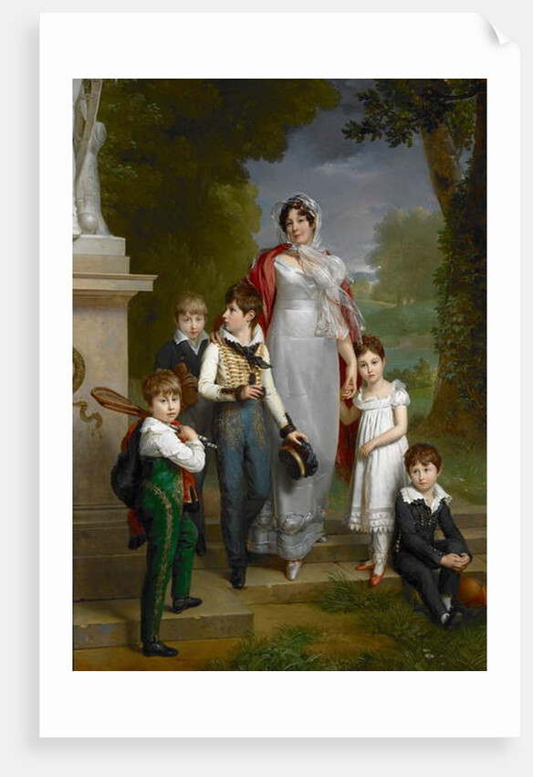 Portrait of Louise-Antoinette-Scholastique Guéhéneuc, Madame la Maréchale Lannes, Duchesse de Montebello, with her Children, 1814 by Francois Pascal Simon Baron Gerard