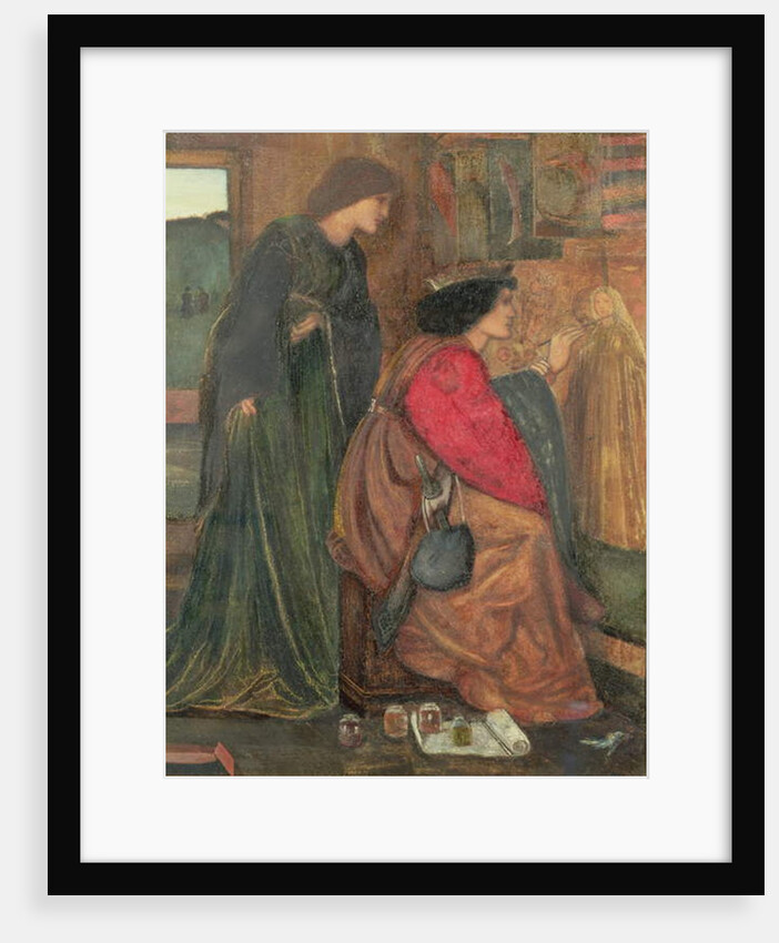 Design for a panel from King Rene's Honeymoon cabinet, 1851 by Edward Coley Burne-Jones