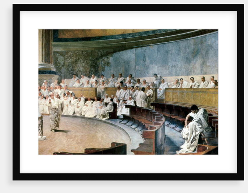 Cicero unmasked Catilina on 8th november 63 BC, 19th century by Cesare Maccari