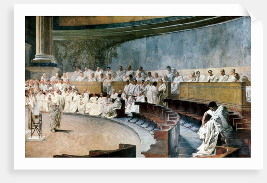 Cicero unmasked Catilina on 8th november 63 BC, 19th century by Cesare Maccari