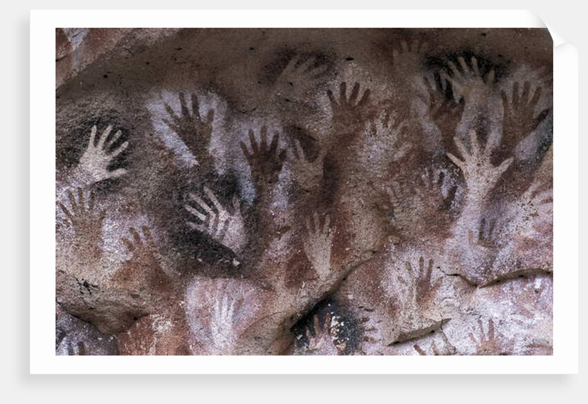 Prehistoric art : cave with hand prints 'Cave of the Hands' by Prehistoric Prehistoric