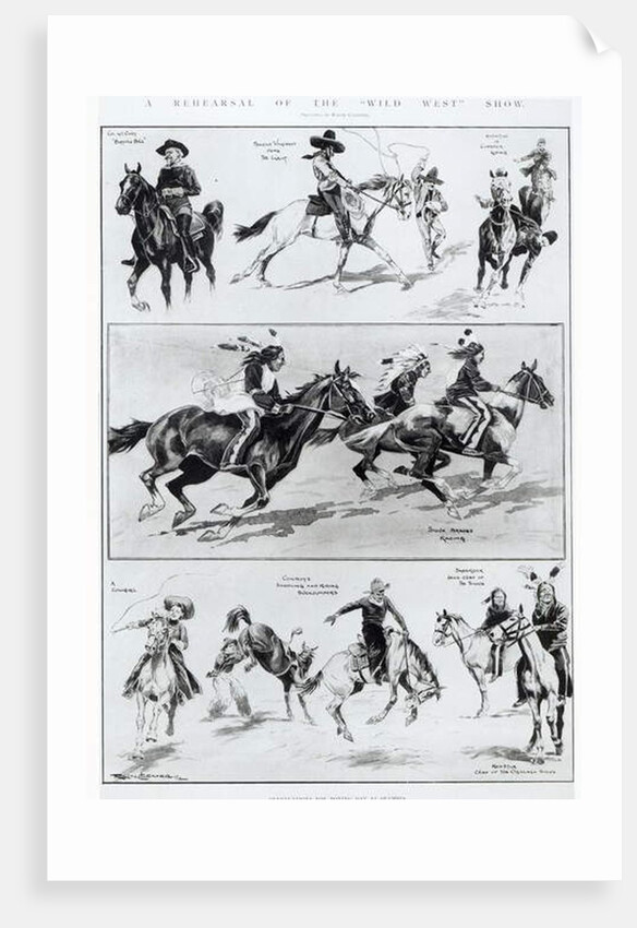A Rehearsal of the Wild West Show at Olympia, 1902 by Ralph Cleaver