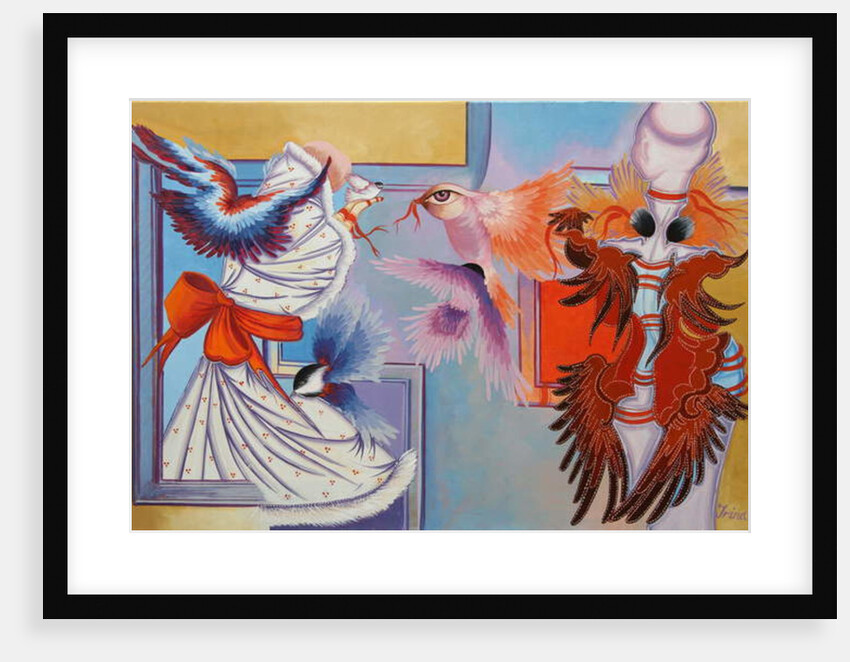 Red Ribbon and Chickadees, 2015 by Irina Corduban