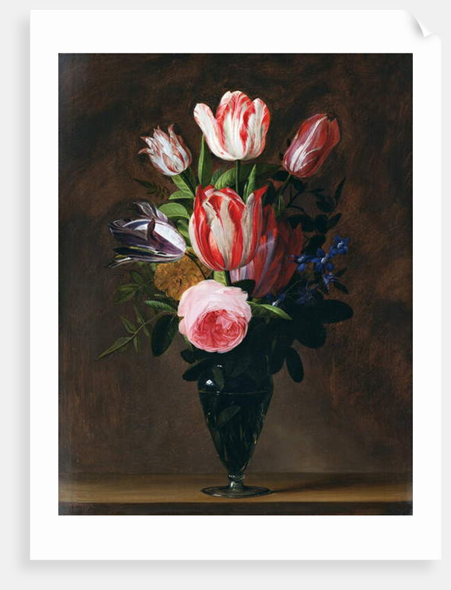 Flowers in a vase by Johannes Antonius van der Baren