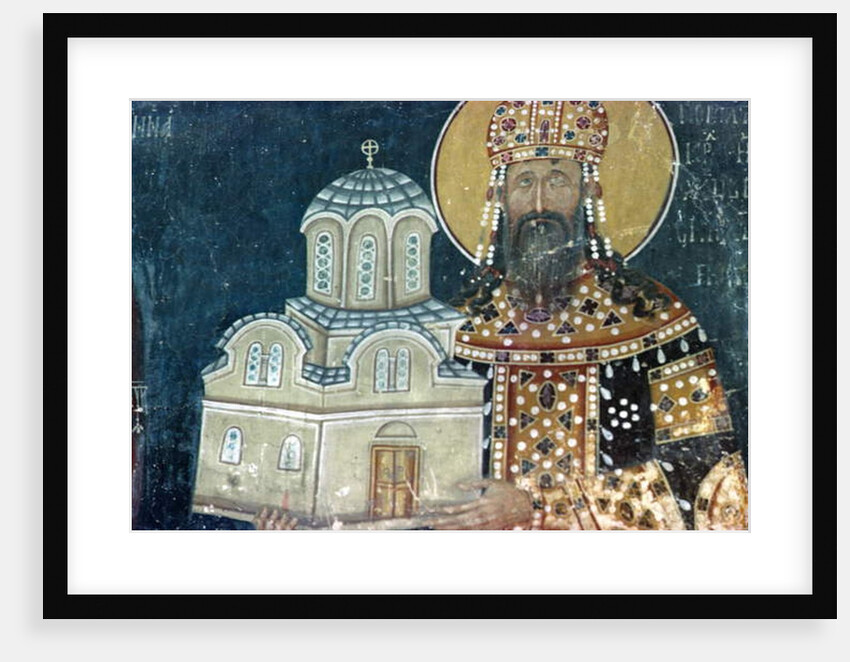 King Stephen Uros II Milutin by Serbian School