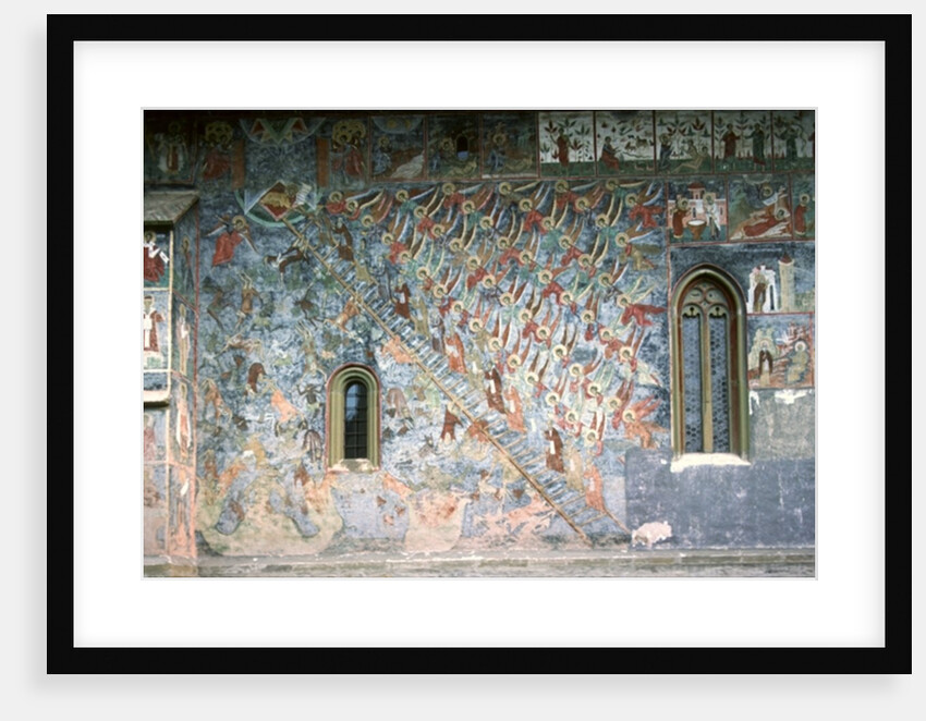 Ladder of Heaven, painting on the north front of the church, c.1601 by Romanian School