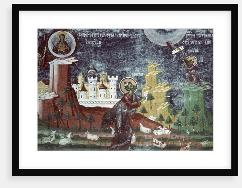 Moses on the Mount, south wall of the church, c.1601 by Romanian School