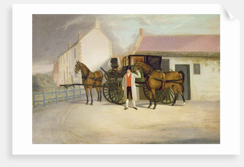 A Groom Holding a Carriage Team by Clifton Tomson