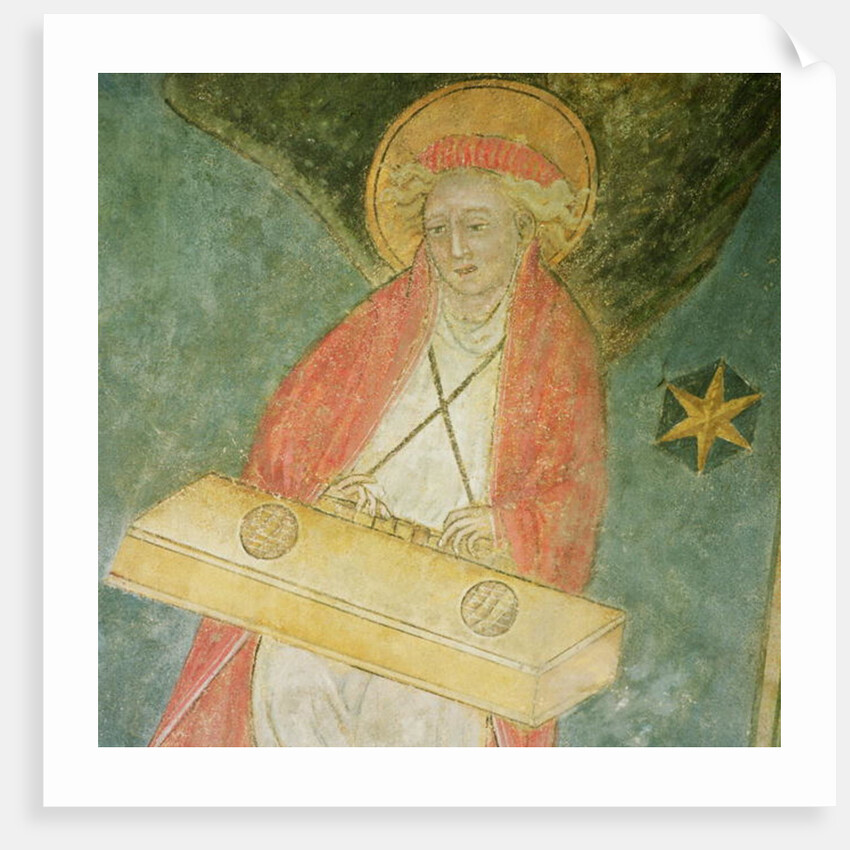 Angel playing a clavichord by French School