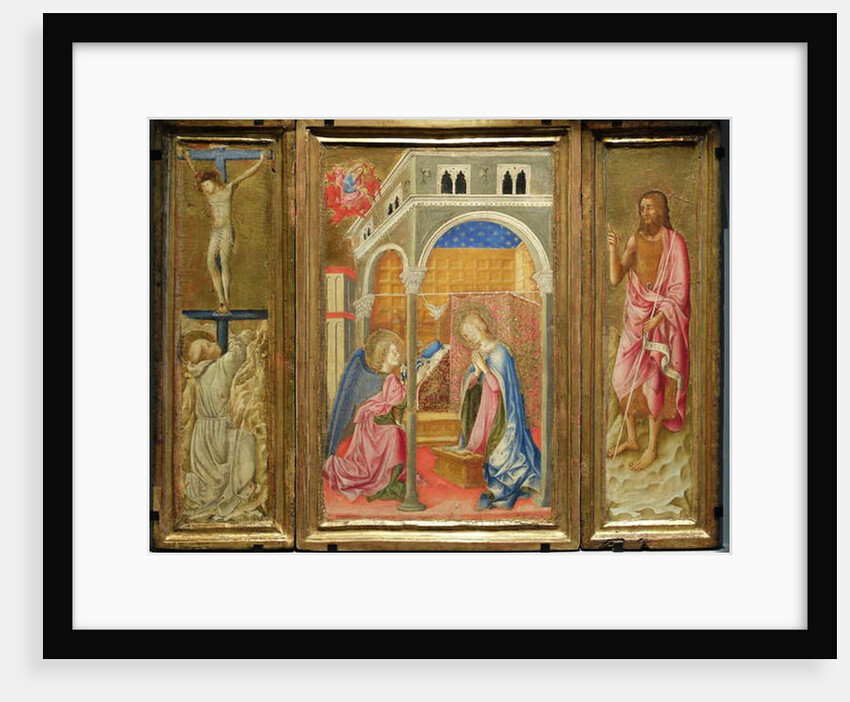 Tryptic of St. John the Baptist. Painting on wood attributed to Giovanni di Tommasino Crivelli. by School Italian