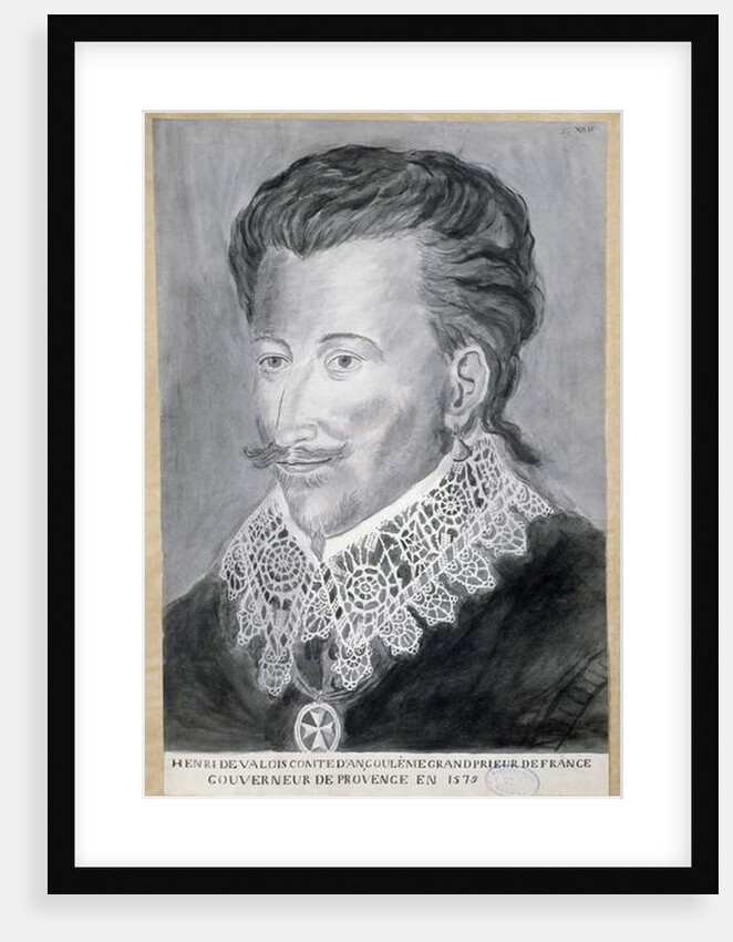 Portrait of Henri de Valois, Count of Angouleme, Grand Prior of France, Governor of Provence in 1579 by French School