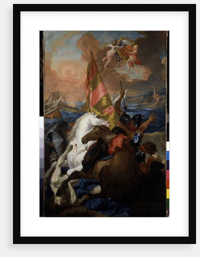 The inhabitants of Aix rescuing Marseille against the Aragonese: The fleet of Alfonso V of Aragon fires and sacked Marseille in 1423 by Michel Francois Dandre-Bardon