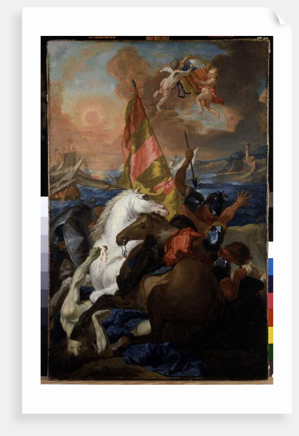 The inhabitants of Aix rescuing Marseille against the Aragonese: The fleet of Alfonso V of Aragon fires and sacked Marseille in 1423 by Michel Francois Dandre-Bardon