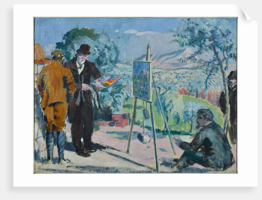 Visiting Cezanne or Cezanne painting in the countryside by Maurice Denis