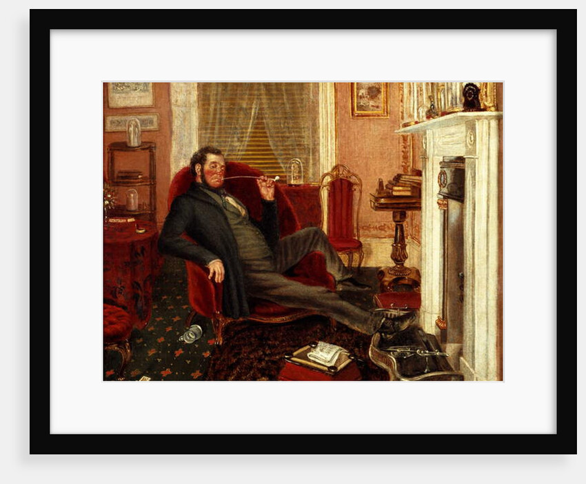 Man smoking in a parlour, 1862 by John Edward Soden