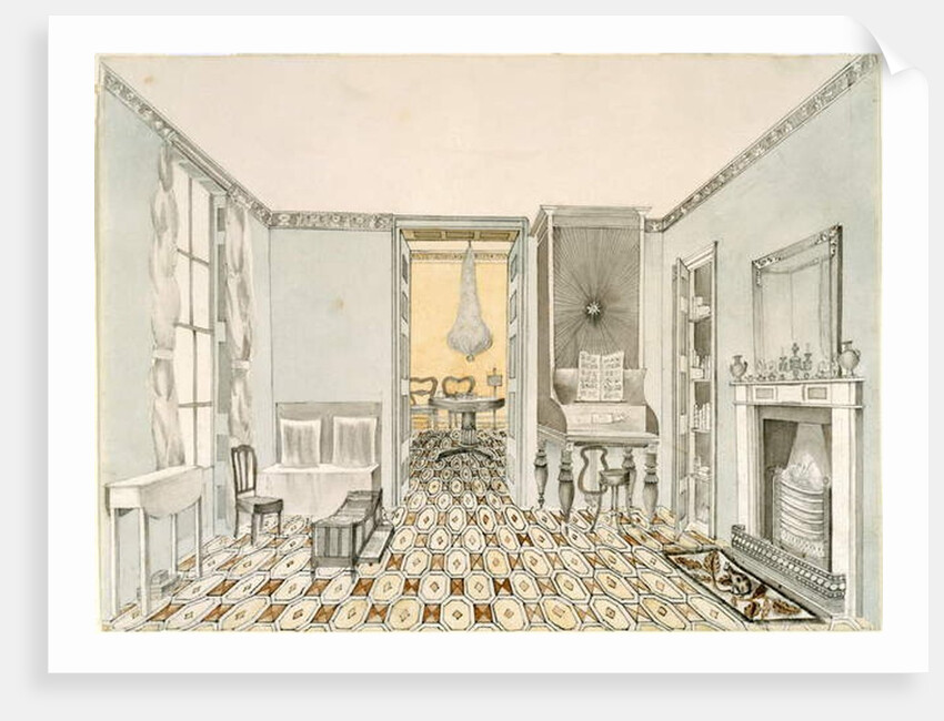 View of a drawing room, c.1835-40 by Unknown Artist