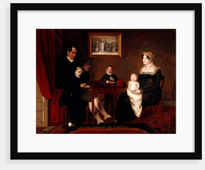 Group portrait of an unidentified family in a domestic interior, c.1815-20 by Unknown Artist