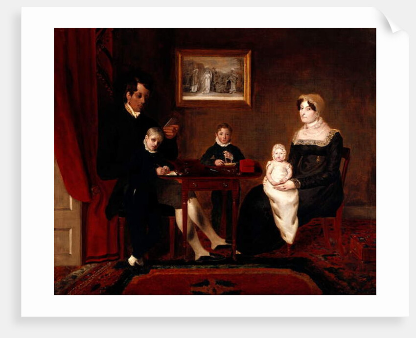 Group portrait of an unidentified family in a domestic interior, c.1815-20 by Unknown Artist