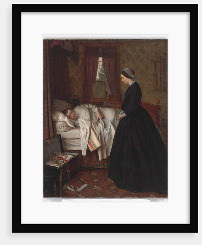 Domestic interior with a sleeping soldier, 1860s by Unknown Artist