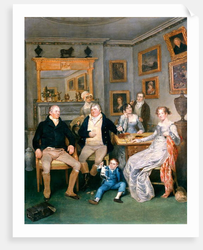 A family scene in a domestic interior, c.1815-20 by English School