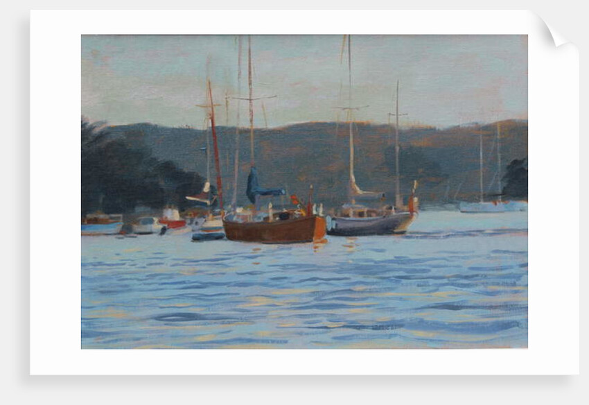 Evening yachts Salcombe, 2016 by Jennifer Wright