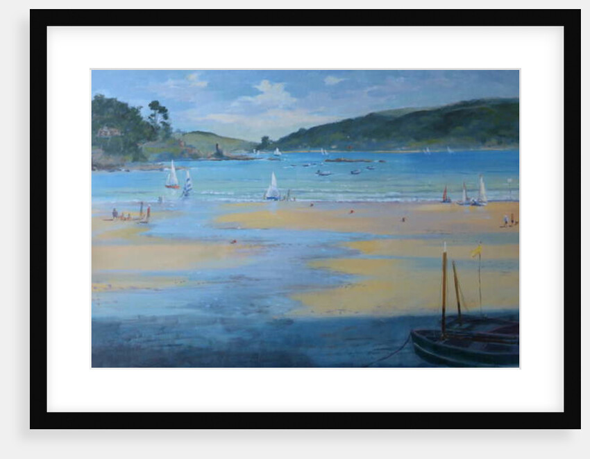 South Sands, blue striped sail by Jennifer Wright