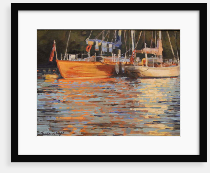 Salcombe Yachts, evening reflecions by Jennifer Wright