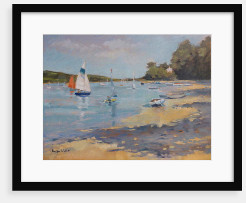 Salcombe, Red Sail by Jennifer Wright