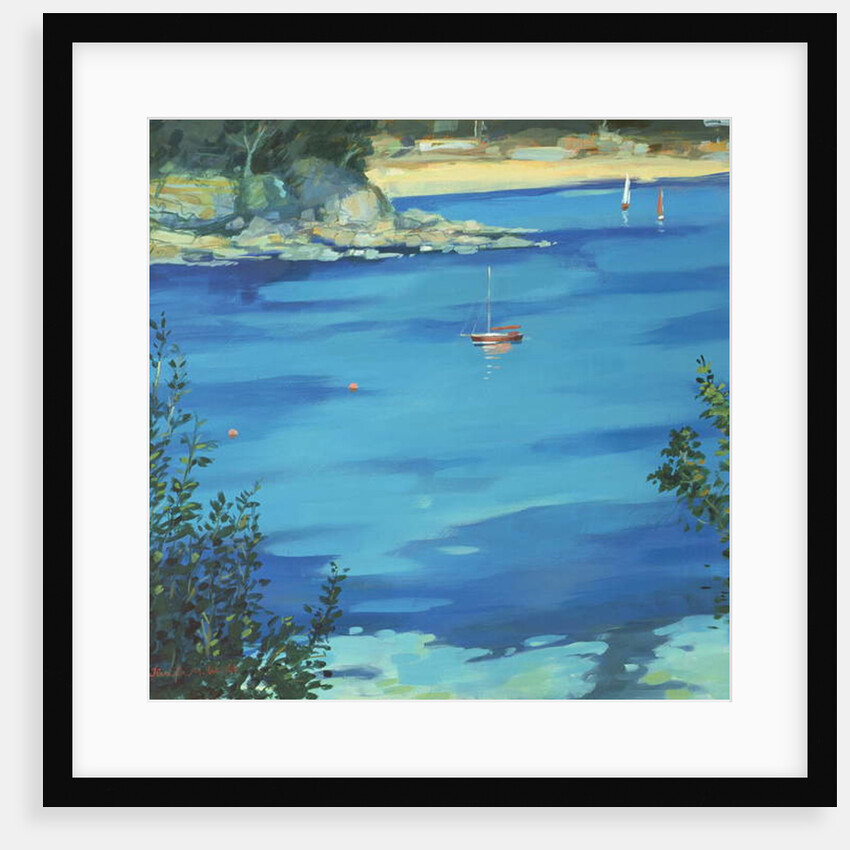 Salcombe, Moored Yacht, Southsands, 2000 by Jennifer Wright