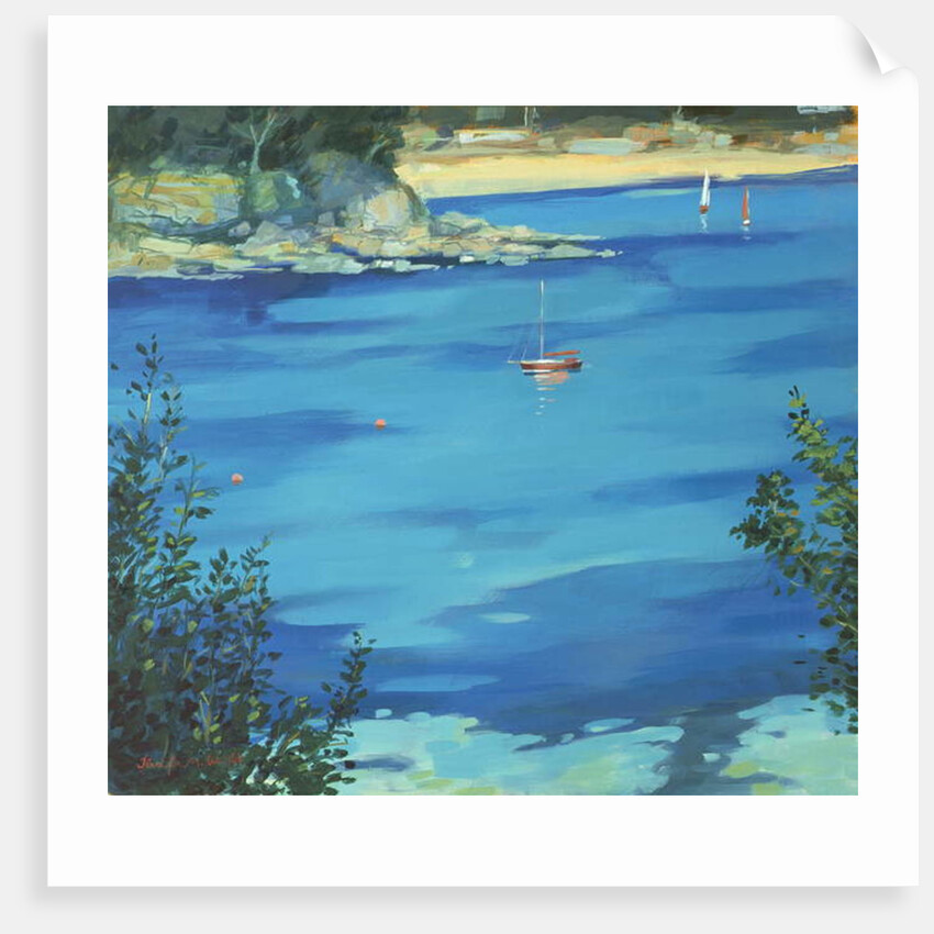 Salcombe, Moored Yacht, Southsands, 2000 by Jennifer Wright
