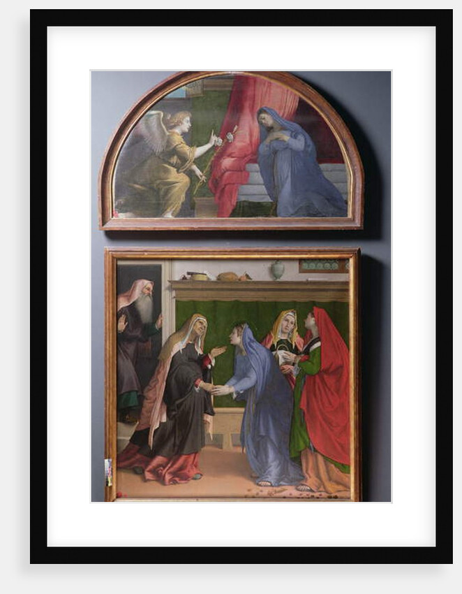 The Annunciation and The Visitation, two paintings constituting an altarpiece, 1530-35 by Lorenzo Lotto