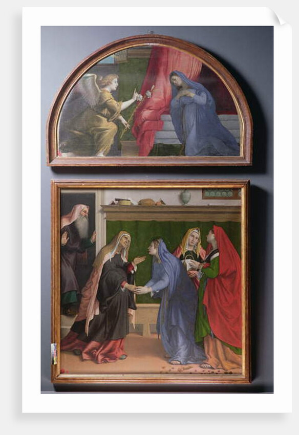 The Annunciation and The Visitation, two paintings constituting an altarpiece, 1530-35 by Lorenzo Lotto