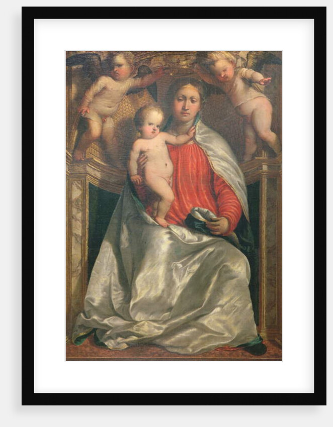 Madonna and Child crowned by two angels, c.1530 by Girolamo Romanino