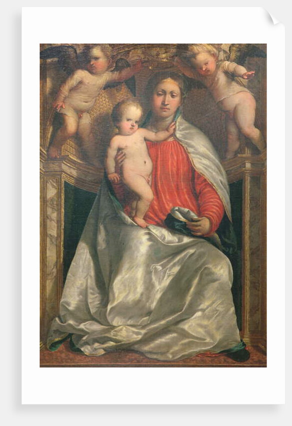 Madonna and Child crowned by two angels, c.1530 by Girolamo Romanino