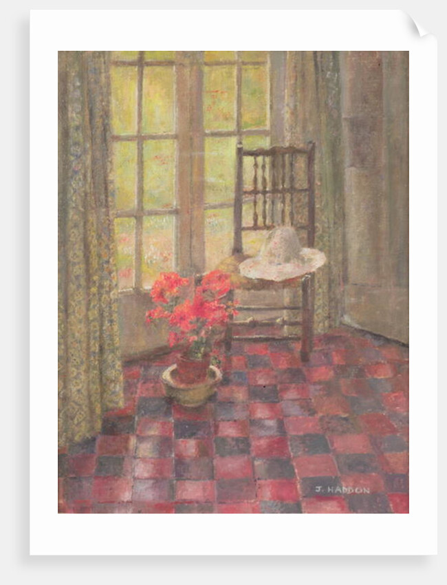 Interior with geranium by Joyce Haddon