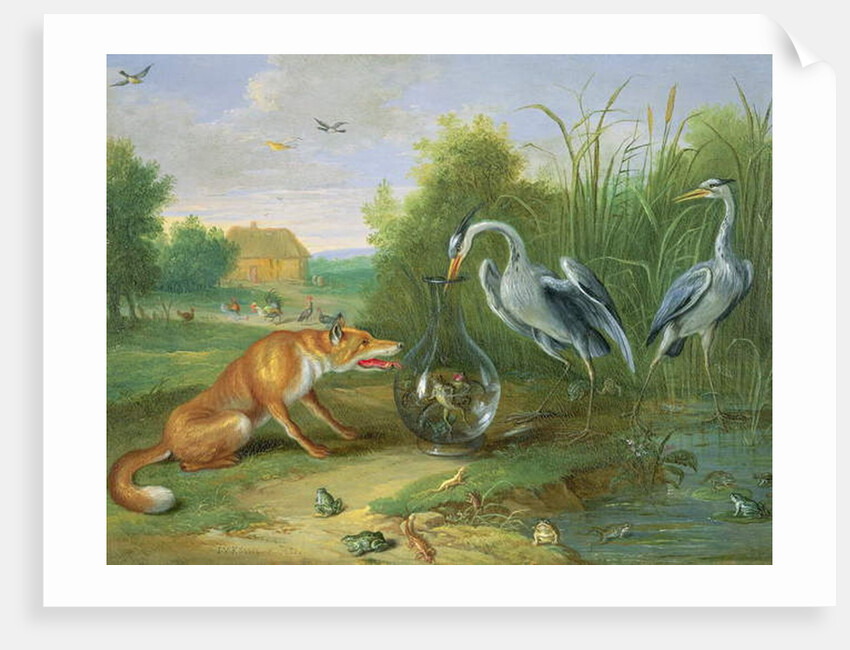 The Heron and the Fox, 1661 by Jan van the Elder Kessel