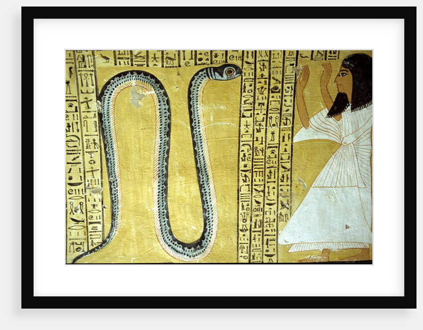 Inherkhau worshipping Sito serpent God of the Underworld by Egyptian 20th Dynasty