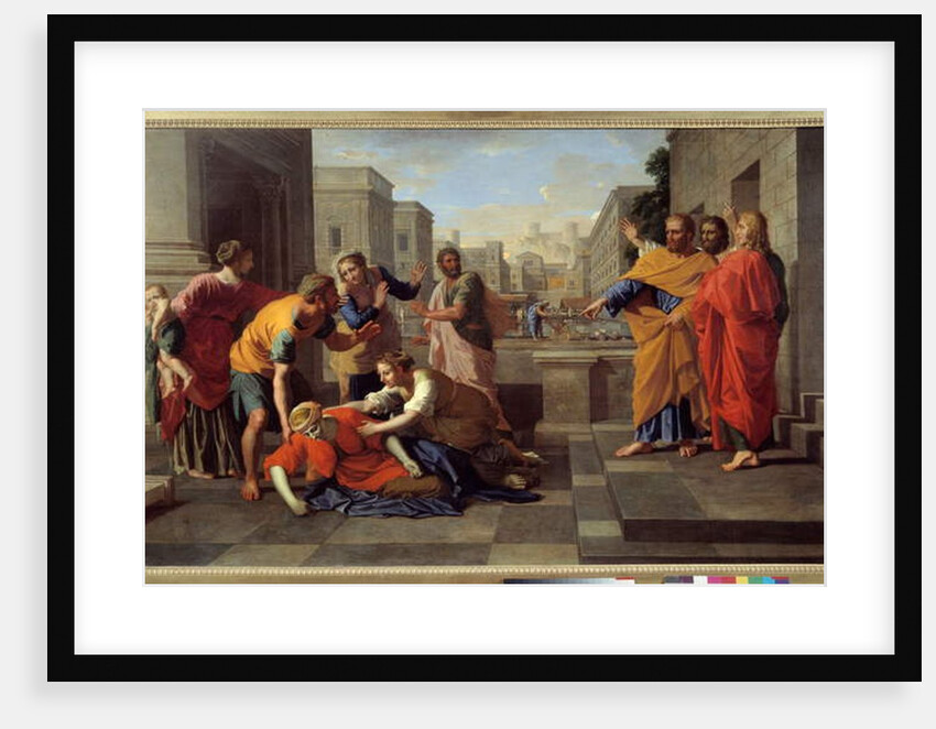 Saphira's death, 17th century by Nicolas Poussin