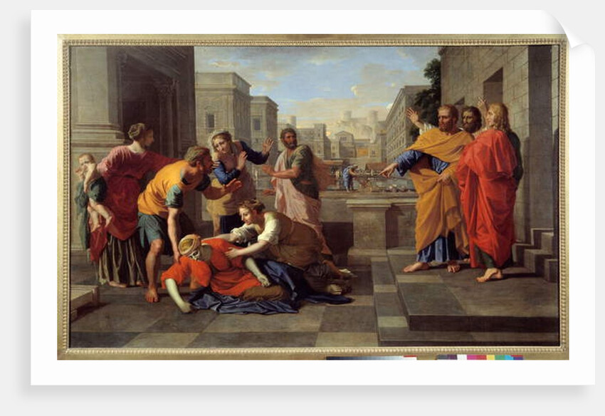 Saphira's death, 17th century by Nicolas Poussin
