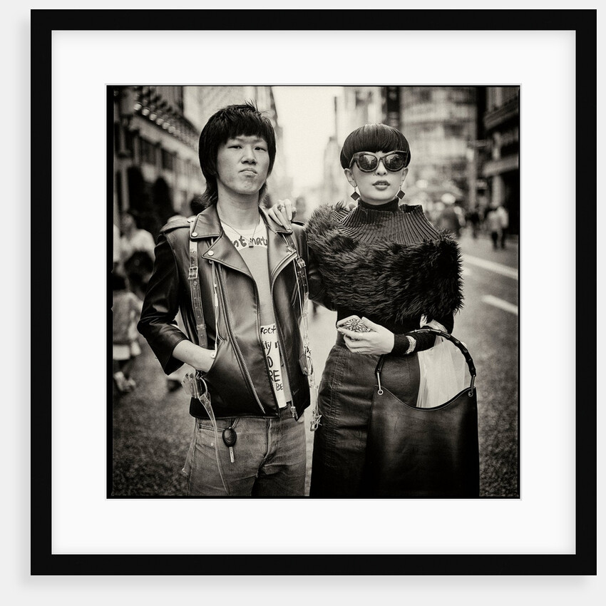 Tokyo street scene, couple in Ginza, Japan by Jon Nicholson