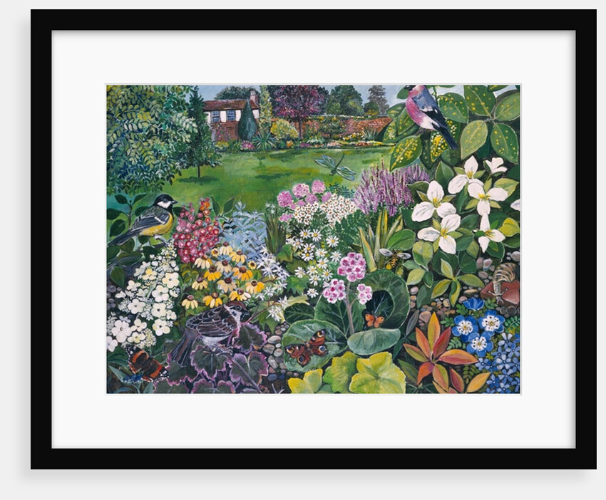 The Garden with Birds and Butterflies by Hilary Jones