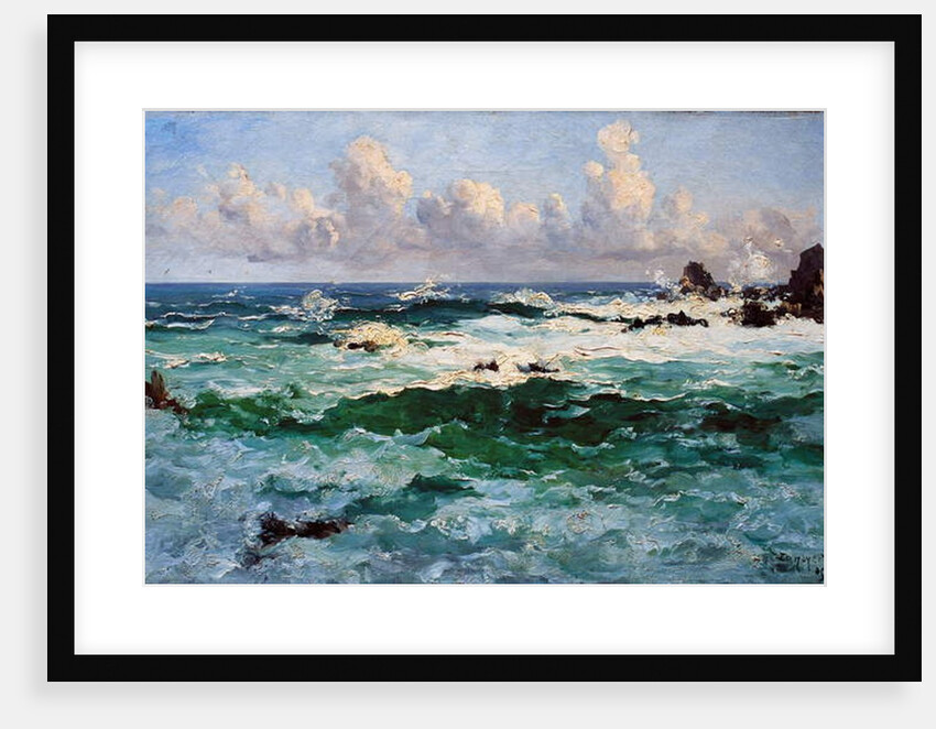 Ouessant, Rising sea between the semaphore and the trumpet, 1885 by Emmanuel Lansyer