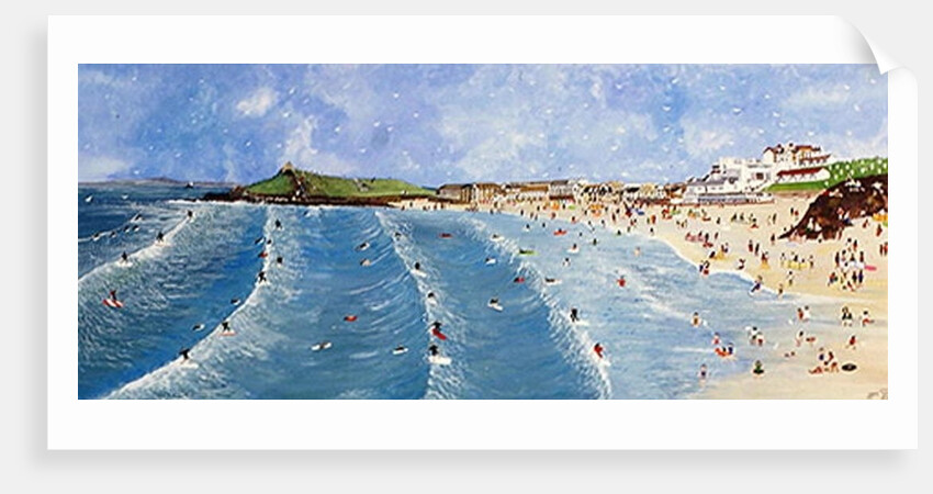Surfing at Porthmeor by Judy Joel