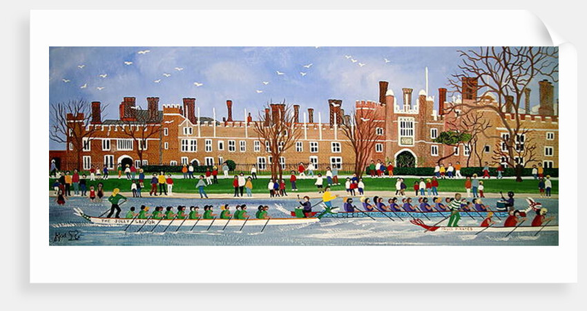 Dragon boat racing at Hampton Court, 1993 by Judy Joel