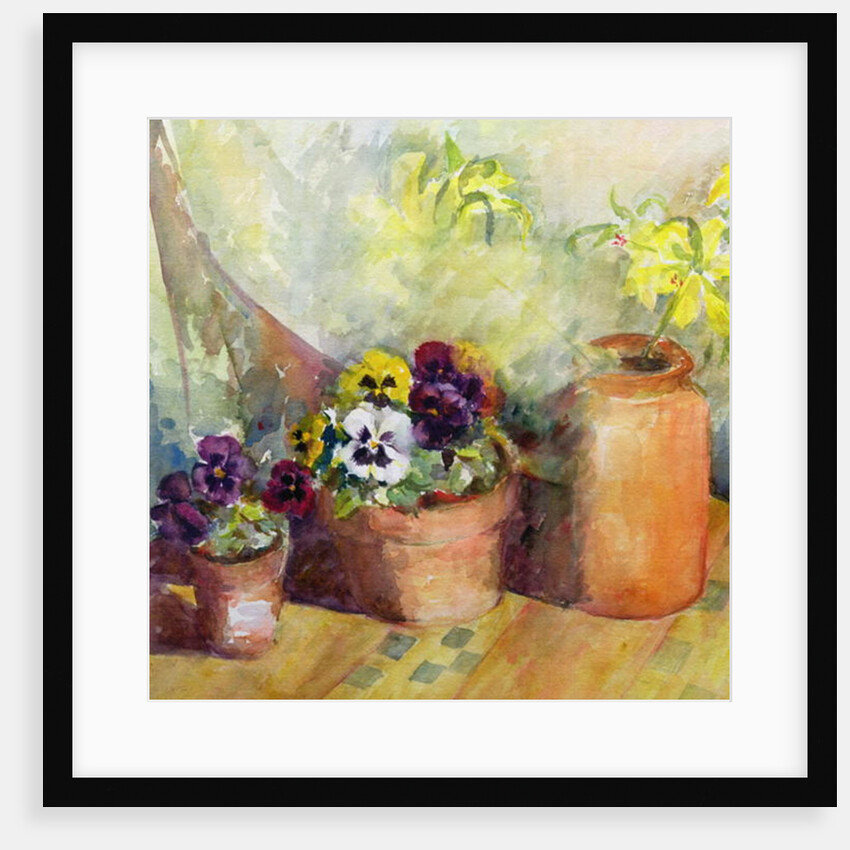 Pansies and Terracotta Pots by Karen Armitage