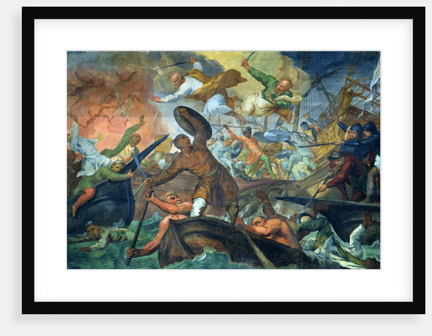 The Miraculous Intervention of SS Peter and Paul in the Battle of Lepanto, 7th October 1571 by Ottaviano Dandini