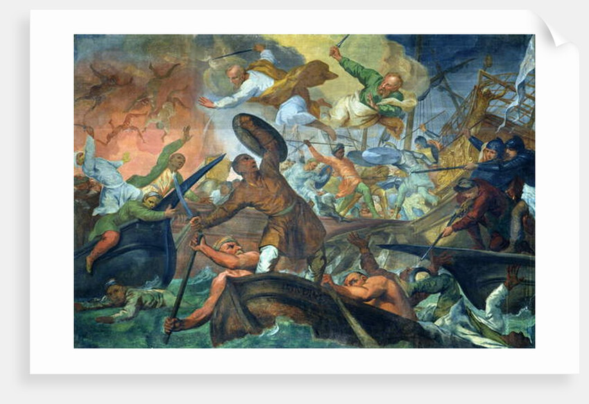 The Miraculous Intervention of SS Peter and Paul in the Battle of Lepanto, 7th October 1571 by Ottaviano Dandini