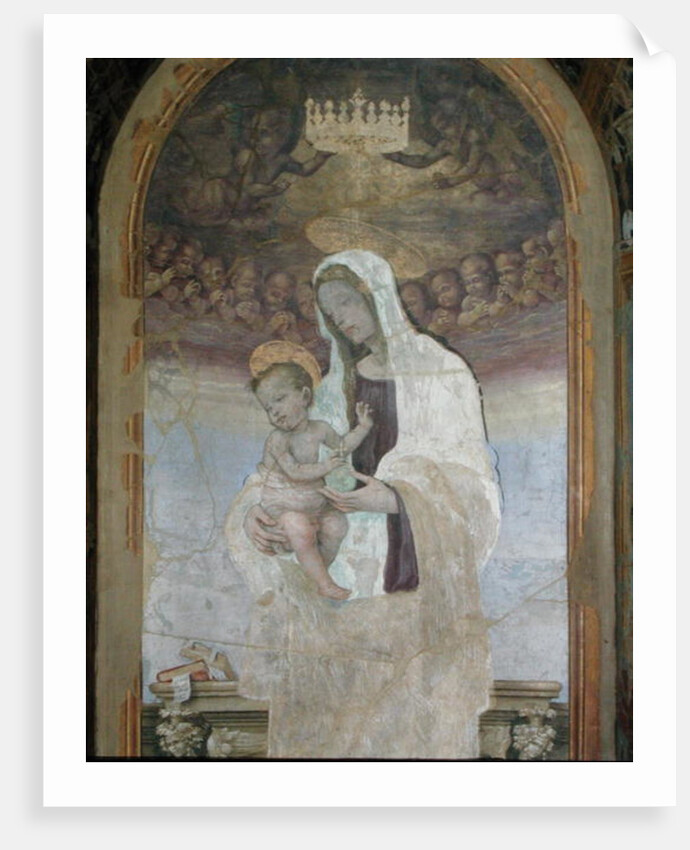 The Madonna and Child, a detail from the tabernacle of the Canto al Mercatale, 1498 by Filippino Lippi