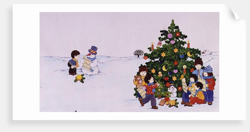 Carol Singers in front of a Christmas Tree by Christian Kaempf