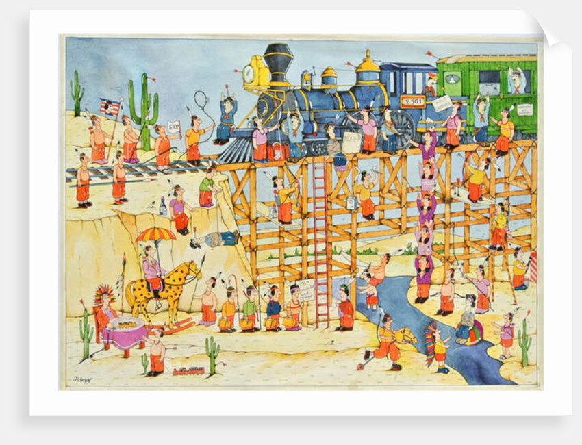 Indian Attack on a Train, 1988 by Christian Kaempf